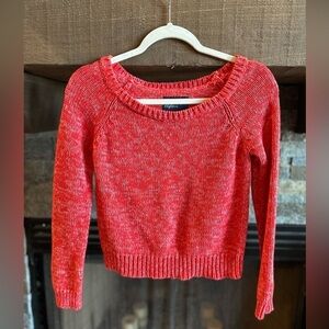 American Eagle Outfitter Red Crop Knit Sweater Size Small